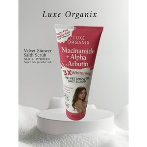 Luxe Organix Niacinamide + Alpha Arbutin 3X Whitening Shower Salt Scrub